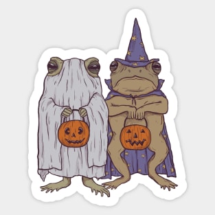 Trick Or Treating Frogs Sticker